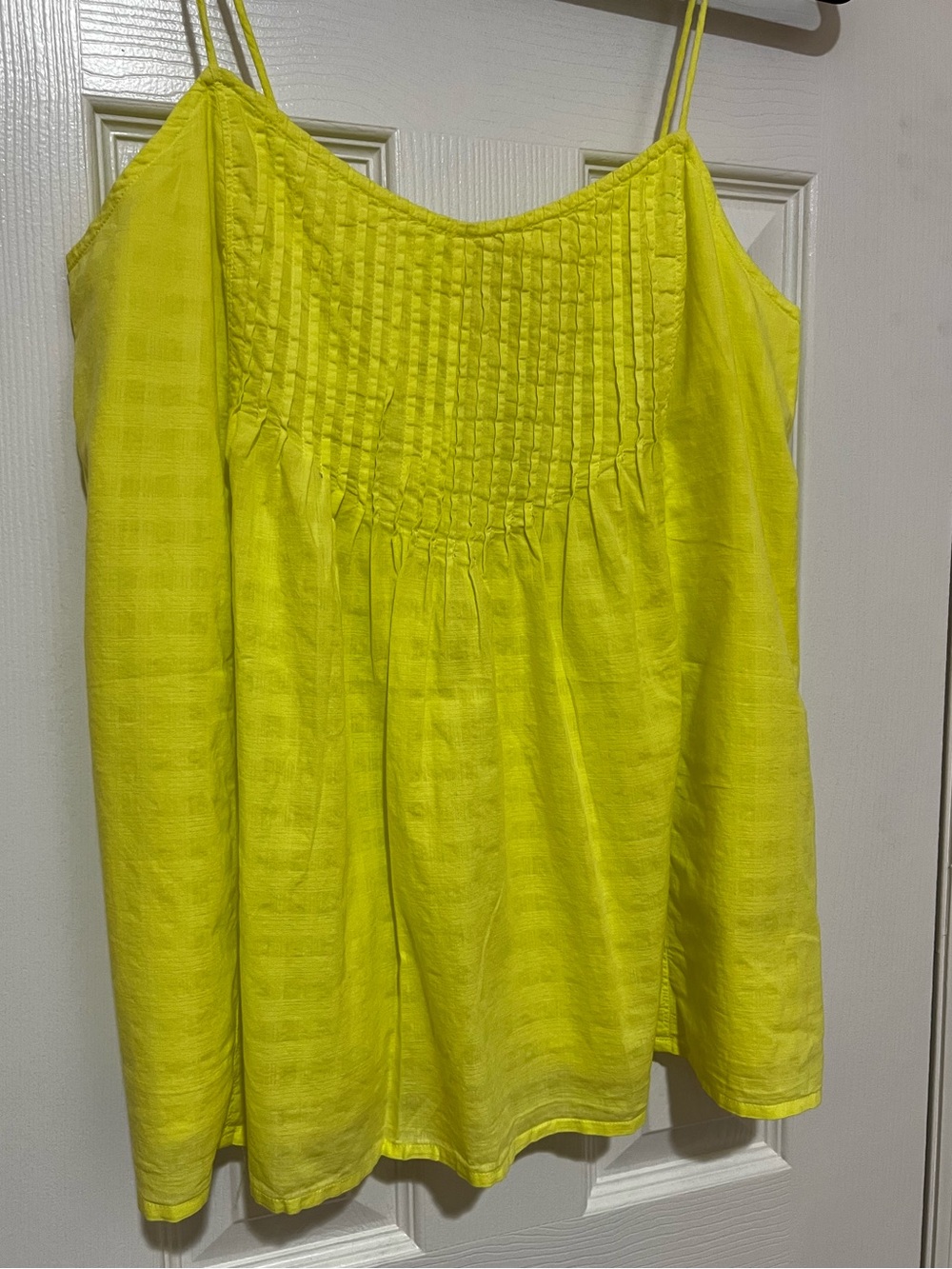J. Crew Lemon Yellow Smocked Yoke Spaghetti Strap Camisole 8 - Picture 2 of 9